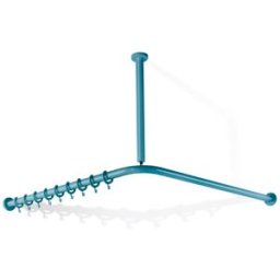 Hewi 801 tringle à rideau 801.34.9910055 1000 x 1000mm bleu aqua anti-suicide coudé