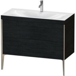 Duravit XViu Table de toilette XV4711OB116C 100x48cm, 2 2000 - out, match3 trou de coulée, champagne mat, Cadres C, Eiche schwarz