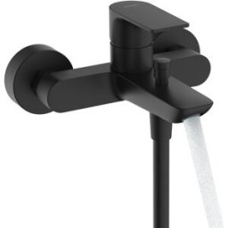 Hansgrohe Rebris E mitigeur de bain 72450670 apparent, 2 consommateurs, saillie 182 mm, noir mat