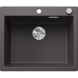 Blanco Pleon 6 Évier Silgranit 523687 61,5 x 51 cm, gris roche, télécommande de vidange avec commande rotative