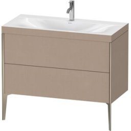 Duravit XViu Table de toilette XV4711OB175C 100x48cm, 2 2000 - out, Match2 trou de coulée, champagne mat, Cadres C, le lin