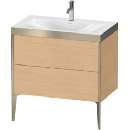 Duravit XViu Table de toilette XV4710OB130P 80x48cm, 2 2000 - out, match3 trou de coulée, champagne mat, Cadres P, Eiche natur