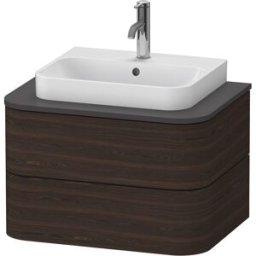 Happy D.2 Duravit match0 HP496006969 40,8 x 65 x 48 cm, 2 tiroirs, pour console, noyer brossé