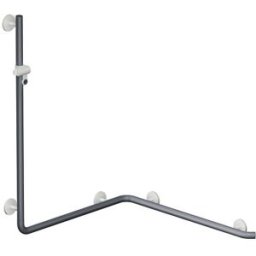 Hewi System 800 K main courante de douche 950.35.2409192 1250mm, support de douche, supports et Rosetten signal blanc, gris anthracite