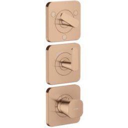 Hansgrohe Axor Citterio C module thermostat 380/120, 49710300 coupe cubique, Or Rouge Poli, encastré, avec rosaces