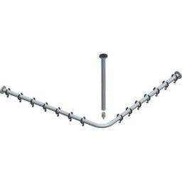 Keuco Tringle de rideau de douche set Plan 14936170800 pour douche 80 x 80 cm, aluminium argent anodisé