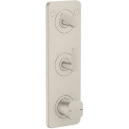 Hansgrohe module thermostat 380/120 UP FS 49701800 coupe cubique, aspect inox, encastré, avec plaque
