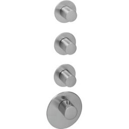Herzbach jeu de finition Logic XL 11.523015. 2000 .09 module de thermostat Universal , 4 Inox tableau de bord ronds, Inox brossé