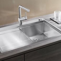 Blanco Divon ii 45 s-if évier 521658 86 x 51 cm, Inox soie, droite, télécommande de vidange avec commande rotative