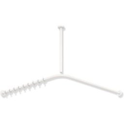 Hewi System 900 rideaux match0 900.34.10160DX 887 x 887 mm, 18 anneaux de rideau, Inox laqué par poudre blanc foncé mat