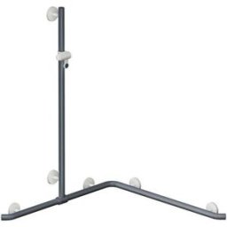 Hewi System 800 K main courante de douche 950.35.3409195 1250mm, support de douche, supports et Rosetten signal white, rock grey