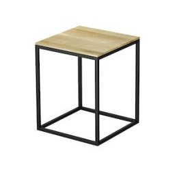 Bette BetteLux Shape Tabouret Q020-807FH812 35x35cm, couverture bois chêne crème, blanc mat