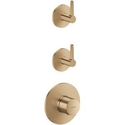 Module thermostatique encastré hansgrohe AXOR One 48722140, 2 sorties, avec poignée à levier, bronze brossé