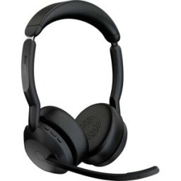 Jabra Evolve2 55 Link 380/390a UC Stereo Micro-casque supra-auriculaire Bluetooth Stereo noir Suppression du bruit du microphone, Noise Cancelling ordinateur
