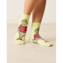 ASOS DESIGN - Chaussettes de Noël à motif The Grinch - Vert-Rouge One Size