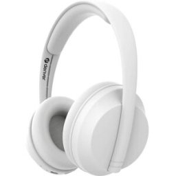 Denver BTH-235W Micro-casque supra-auriculaire Bluetooth, sans fil Stereo blanc micro-casque, volume réglable, télécommande, affichage de la charge de la