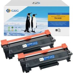 G&G; Toner remplace Brother TN-2420 XL compatible paquet de 2 noir 3000 pages NT-PB2420C_V6-B-2-S1