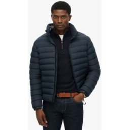 Superdry Homme Doudoune Matelassée Imprimée Fuji Navy Taille: Xxl