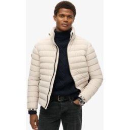 Superdry Homme Doudoune Matelassée Imprimée Fuji Beige Taille: Xxl