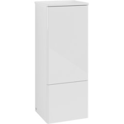 Villeroy und Boch Meuble de hauteur moyenne Villeroy & Boch Antao L44000GF avec éclairage, 1 porte, 414 x 1039 x 356 mm, façade lisse, laque blanche brillante / laque blanche brillante
