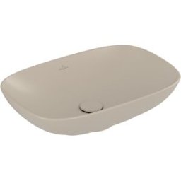 Villeroy und Boch Villeroy et Boch Loop & friends Lavabo à poser 4A4900AM 56x38cm, sans plage de robinetterie, avec trop-plein, amande C-plus