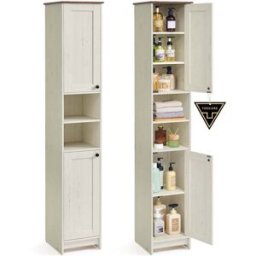 SONGMICS HOME Colonne de salle de bain avec étagères réglables pratiques