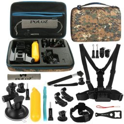 PULUZ 20 en 1 Accessoires Kit combiné avec camouflage EVA Case pour GoPro GoPro HERO5 /4 Session /4 /3+ /3 /2 /1
