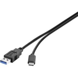 Renkforce Câble USB USB 3.2 Gen1 USB-A mâle, USB-C® mâle 1.80 m noir contacts dorés RF-4381083