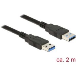 Delock Câble USB USB 3.2 Gen1 USB-A mâle, USB-A mâle 2.00 m noir contacts dorés 85062