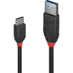 LINDY Câble USB USB 3.2 Gen1 USB-C® mâle, USB-A mâle 1.50 m noir 36917