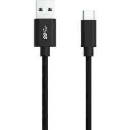Ansmann Câble USB USB 3.2 Gen1 USB-A mâle, USB-C® mâle 2.00 m noir connecteur aluminium, gaine TPE, connecteur utilisable des deux cotés 1700-0081