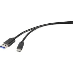 Renkforce Câble USB USB 3.2 Gen1 USB-A mâle, USB-C® mâle 0.30 m noir RF-4536472