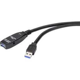 Renkforce Câble USB USB 3.2 Gen1 USB-A mâle, USB-A femelle 20.00 m noir actif avec amplification du signal RF-4598350