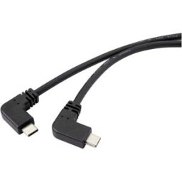 Renkforce Câble USB USB 3.2 Gen2 USB-C® mâle, USB-C® mâle 1.20 m noir coudé à 90° vers la gauche RF-4633064