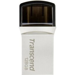 Transcend JetFlash 890 Mémoire supplémentaire USB pour smartphone/tablette argent 128 GB USB 3.1 (2è gén.), USB-C®