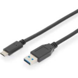 Digitus Câble USB USB 3.2 Gen1 USB-C® mâle, USB-A mâle 1.00 m noir blindage double AK-300146-010-S