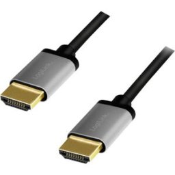 Câble de raccordement LogiLink HDMI AV [1x HDMI mâle - 1x HDMI mâle] 1 m gris-noir