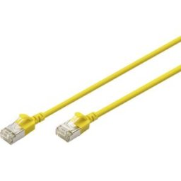 Digitus DK-1632-A-050S-Y RJ45 Câble réseau, câble patch CAT 6a F/FTP 5 m jaune code couleur, blindé, multifilaire, avec manchon de protection contre les