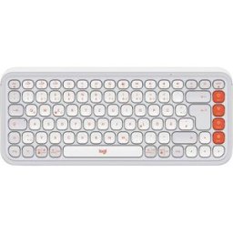 Logitech POP ICON KEYS Bluetooth Clavier allemand, QWERTZ blanc Easy Switch 3 appareils, touches multimédia, fonction Multipair