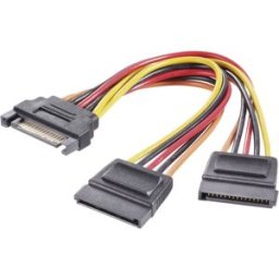 Renkforce alimentation Adaptateur Y [1x Alimentation SATA mâle 15 pôles - 2x Alimentation SATA femelle 15 pôles] 0.15 m noir, rouge, jaune