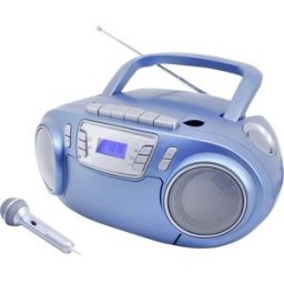 soundmaster SCD5800BL Radio-lecteur CD FM USB, Cassette, Radiocassette avec microphone bleu