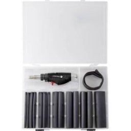 TOOLCRAFT TC-HSK-27 Kit de tourillonnage, SET de gaines thermorétractables avec mini-brûleur à gaz chaud 1300 °C.