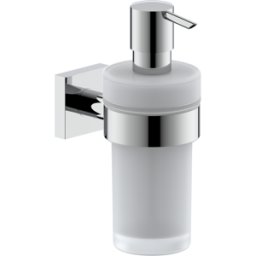 Distributeur de savon liquide Bravat Quaruna 753810, verre dépoli, chromé, à coller ou à visser