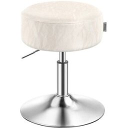 VASAGLE Tabouret de maquillage réglable pivotant en PU pour coiffeuse, Blanc Crème / PU / 1