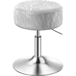 VASAGLE Tabouret de maquillage réglable pivotant en PU pour coiffeuse, Gris Blanc / PU / 1