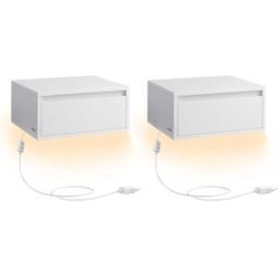 VASAGLE Tables de Chevet Suspendues, Blanc Nuage / 2