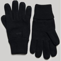 Superdry Homme Coton Logo Brodé Gants, Noir