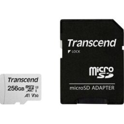 Transcend Premium 300S Carte microSDXC 256 GB Class 10, UHS-I, UHS-Class 3, v30 Video Speed Class, A1 Application Performance Class avec adaptateur SD