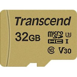 Transcend Premium 500S Carte microSDHC 32 GB Class 10, UHS-I, UHS-Class 3, v30 Video Speed Class avec adaptateur SD