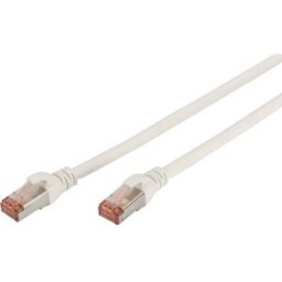 Digitus DK-1644-050/WH RJ45 Câble réseau, câble patch CAT 6 S/FTP 5.00 m blanc ignifuge, feuille de blindage, blindage par tresse, blindé, sans halogène, rond,